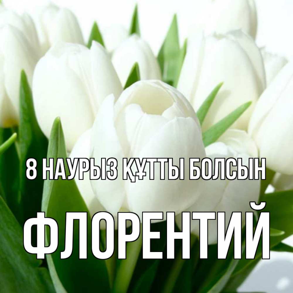 Күн сайын ашық хат с именем, Флорентий 8 наурыз құтты болсын цветы Онлайн тегін жүктеп алу тілектері бар керемет карта 
