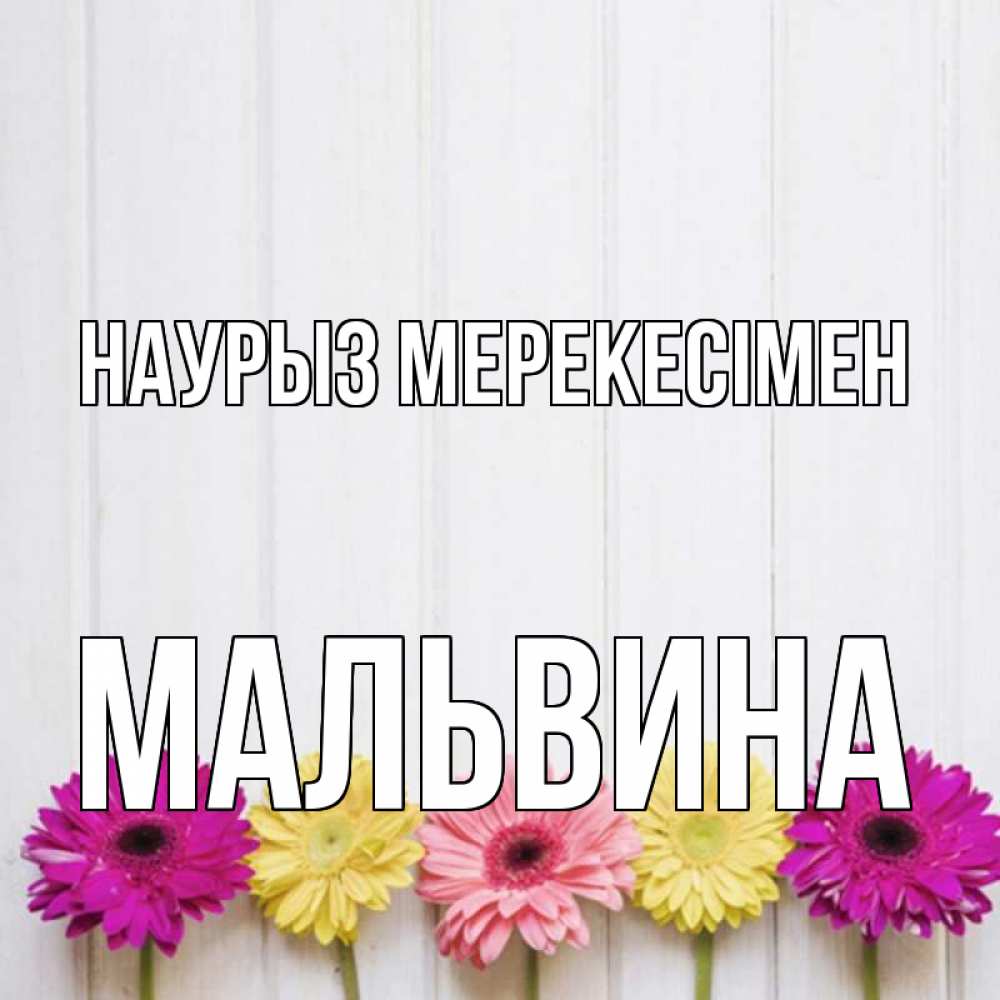 Күн сайын ашық хат с именем, Мальвина Наурыз мерекесімен женщинам 1 Онлайн тегін жүктеп алу тілектері бар керемет карта 