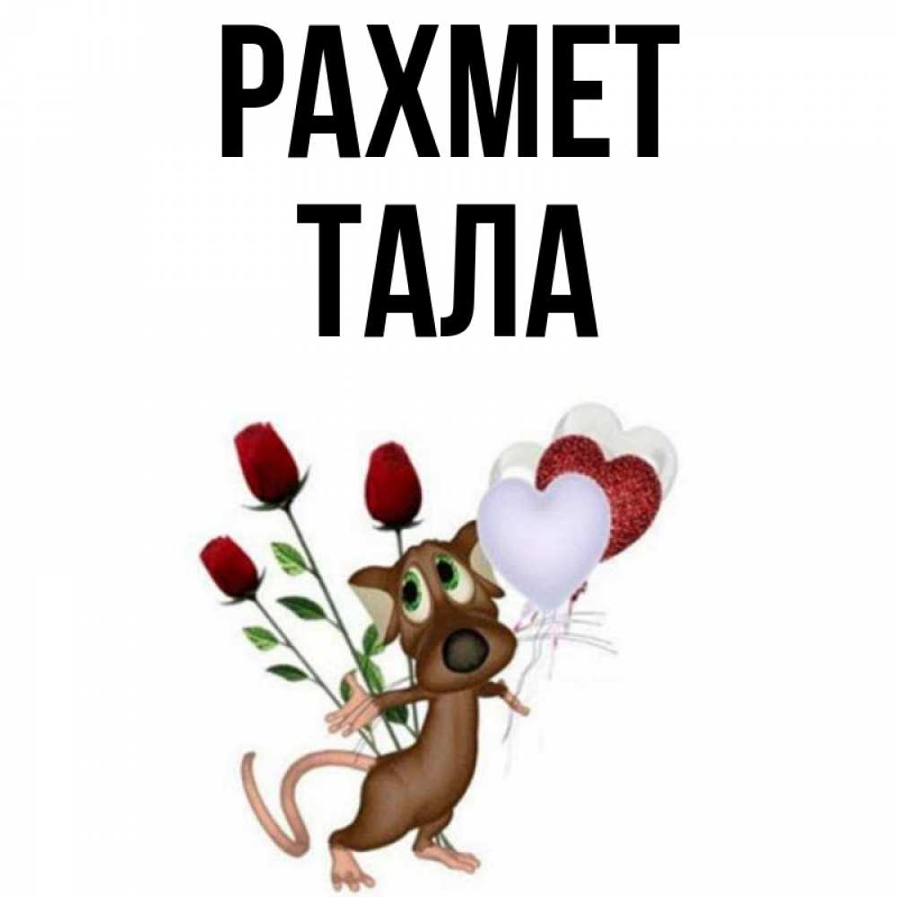 Күн сайын ашық хат с именем, Тала рахмет песик с шариками в форме сердец Онлайн тегін жүктеп алу тілектері бар керемет карта 