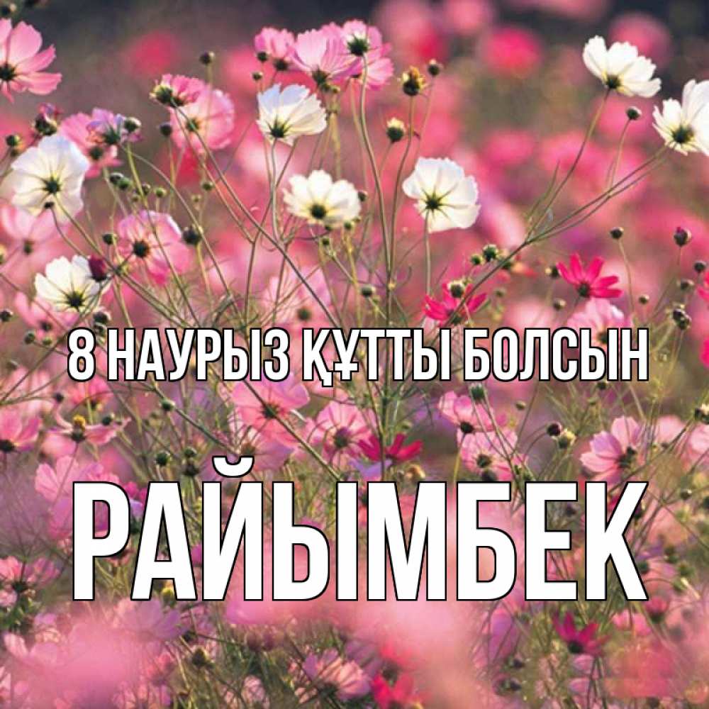 Күн сайын ашық хат с именем, РАЙЫМБЕК 8 наурыз құтты болсын красиво 1 Онлайн тегін жүктеп алу тілектері бар керемет карта 