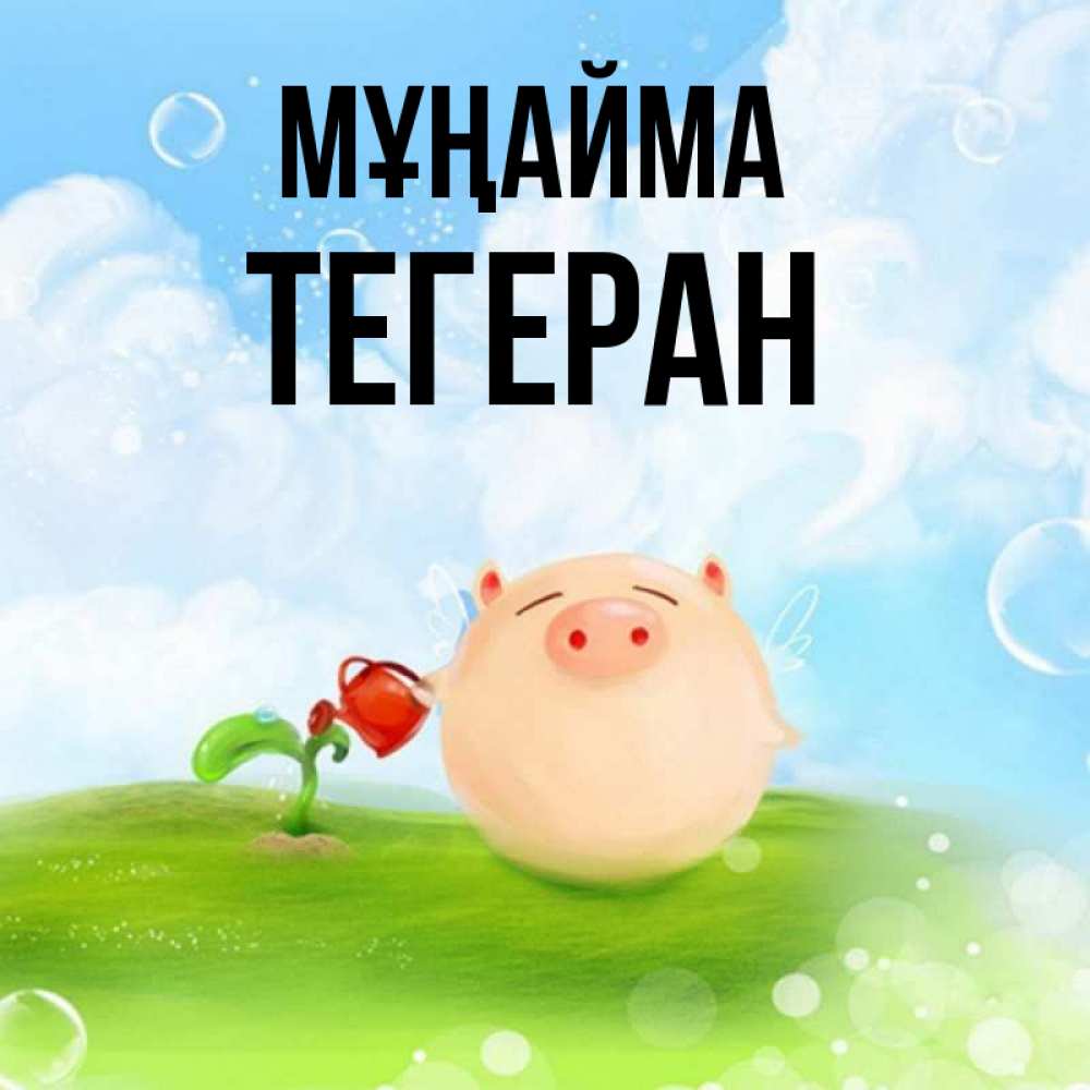 Күн сайын ашық хат с именем, ТЕГЕРАН Мұңайма поливает цветок порося Онлайн тегін жүктеп алу тілектері бар керемет карта 
