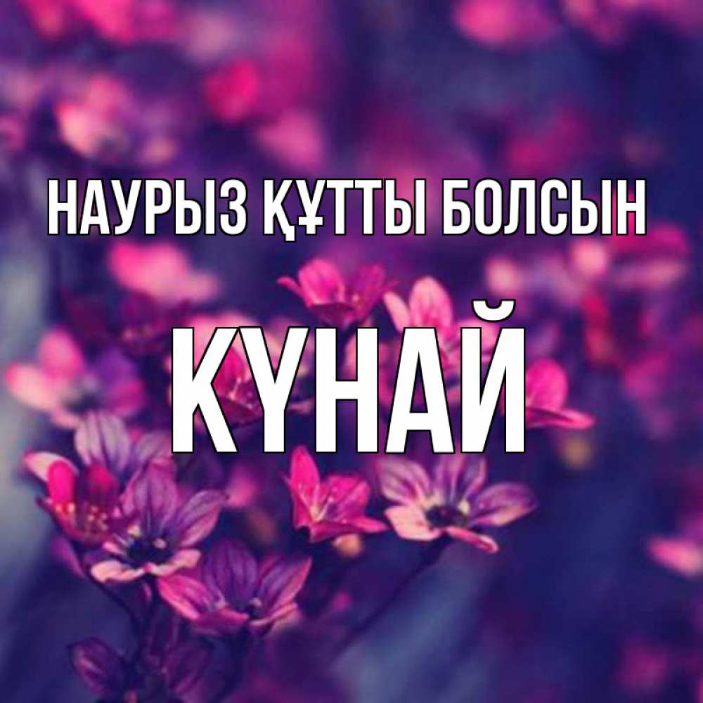 Күн сайын ашық хат с именем, КҮНАЙ Наурыз құтты болсын небольшие цветы 1 Онлайн тегін жүктеп алу тілектері бар керемет карта 