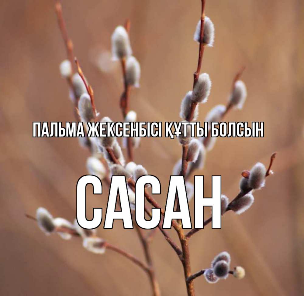 Күн сайын ашық хат с именем, САСАН Пальма жексенбісі құтты болсын верба Онлайн тегін жүктеп алу тілектері бар керемет карта 