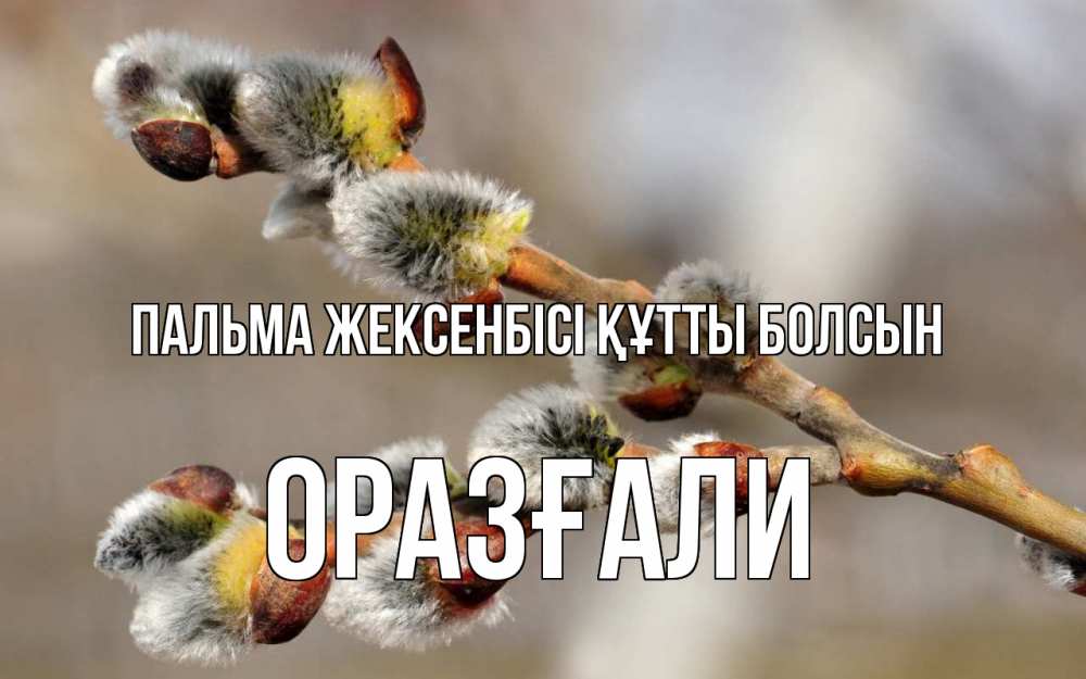 Күн сайын ашық хат с именем, ОРАЗҒАЛИ Пальма жексенбісі құтты болсын Верба Онлайн тегін жүктеп алу тілектері бар керемет карта 