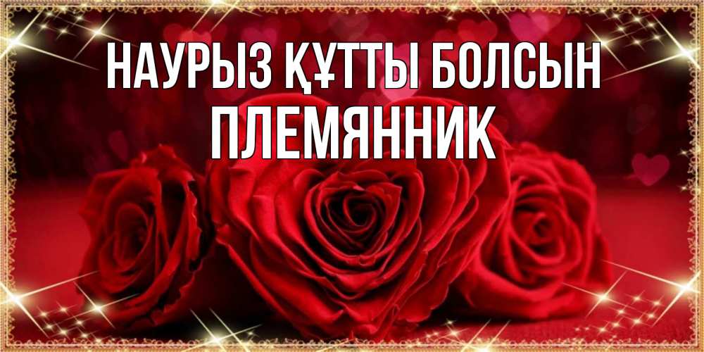 Күн сайын ашық хат с именем, Племянник Наурыз құтты болсын три красные розы Онлайн тегін жүктеп алу тілектері бар керемет карта 