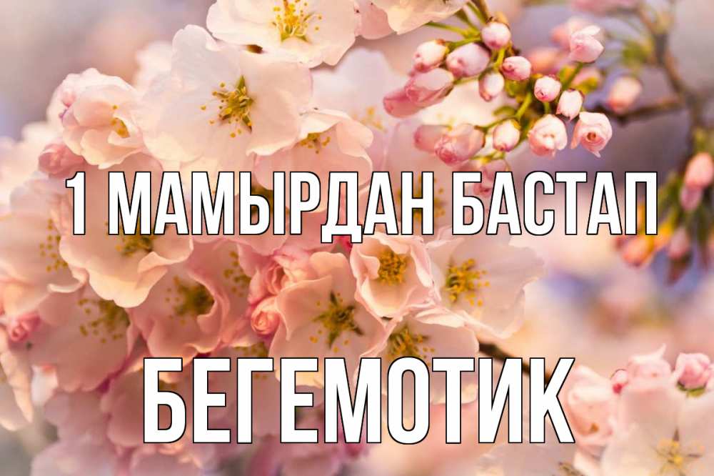 Күн сайын ашық хат с именем, Бегемотик 1 мамырдан бастап С 1 мая Онлайн тегін жүктеп алу тілектері бар керемет карта 