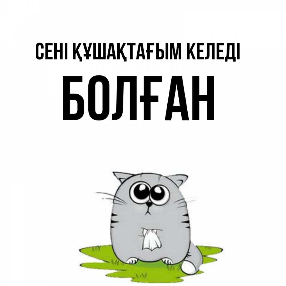 Күн сайын ашық хат с именем, Болған сені құшақтағым келеді котик теребит платочек сидя на травке Онлайн тегін жүктеп алу тілектері бар керемет карта 