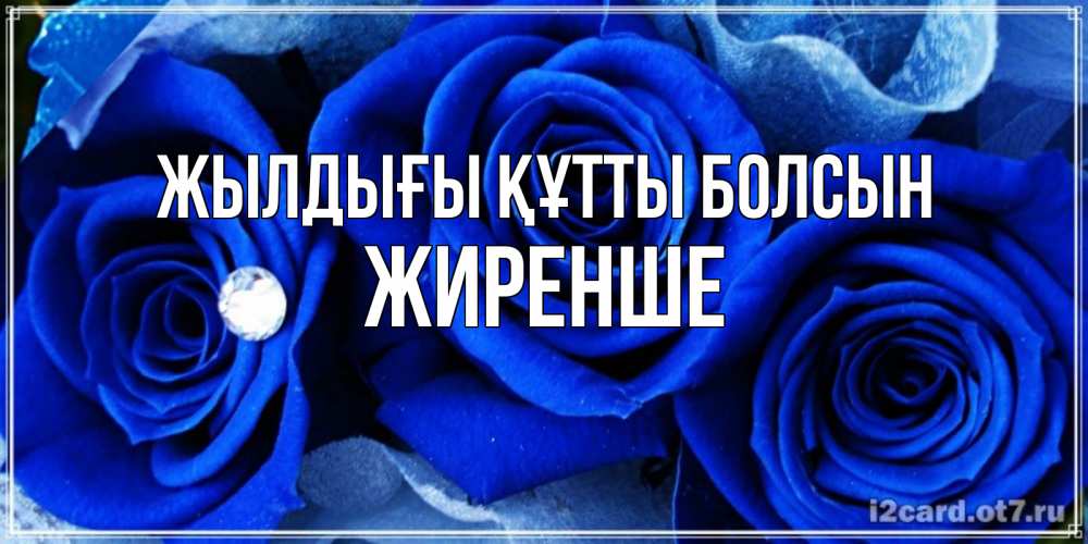Күн сайын ашық хат с именем, Жиренше Жылдығы құтты болсын синие розы в росе Онлайн тегін жүктеп алу тілектері бар керемет карта 