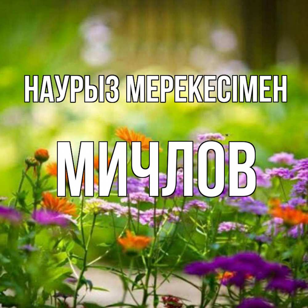 Күн сайын ашық хат с именем, Мичлов Наурыз мерекесімен цветы Онлайн тегін жүктеп алу тілектері бар керемет карта 