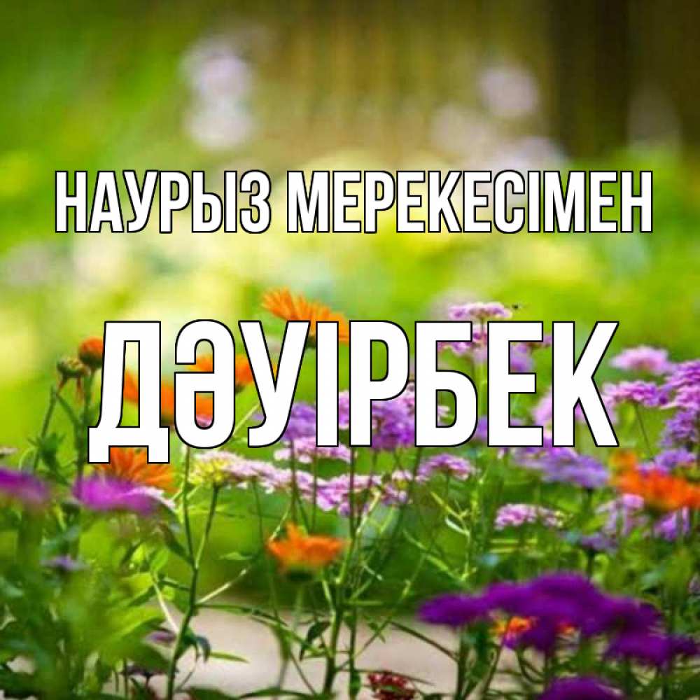 Күн сайын ашық хат с именем, Дәуірбек Наурыз мерекесімен цветы Онлайн тегін жүктеп алу тілектері бар керемет карта 