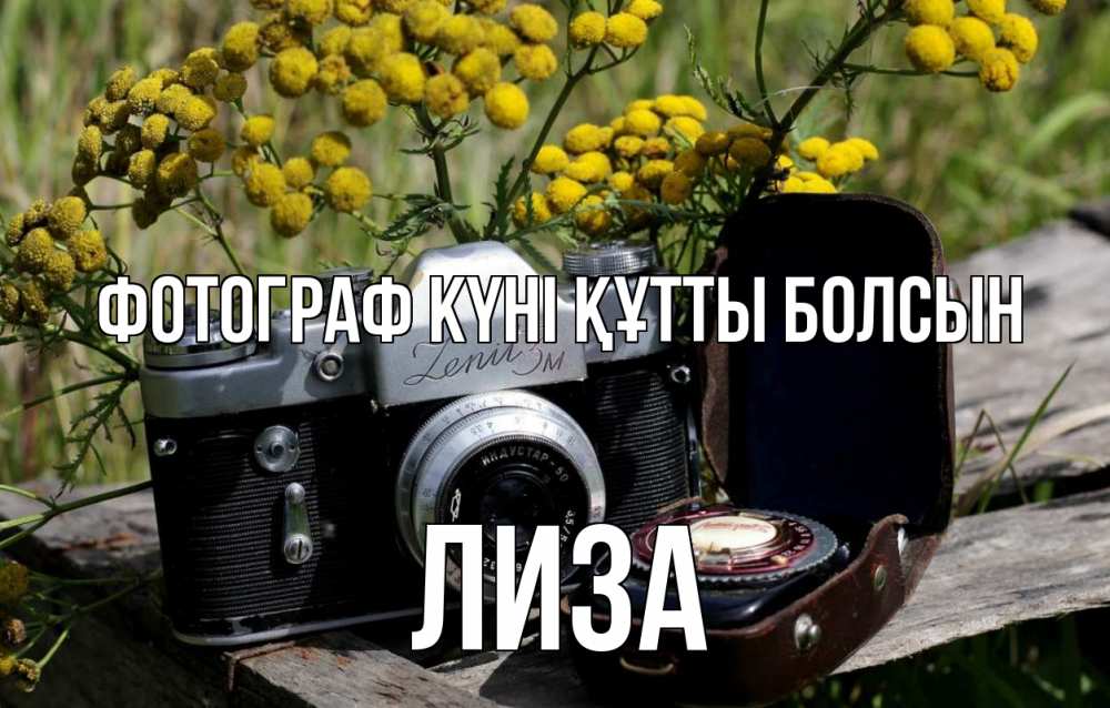 Күн сайын ашық хат с именем, Лиза Фотограф күні құтты болсын с днем фотографа Онлайн тегін жүктеп алу тілектері бар керемет карта 