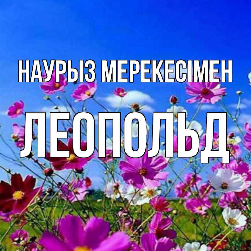 Күн сайын ашық хат с именем, Леопольд Наурыз мерекесімен цветы Онлайн тегін жүктеп алу тілектері бар керемет карта 