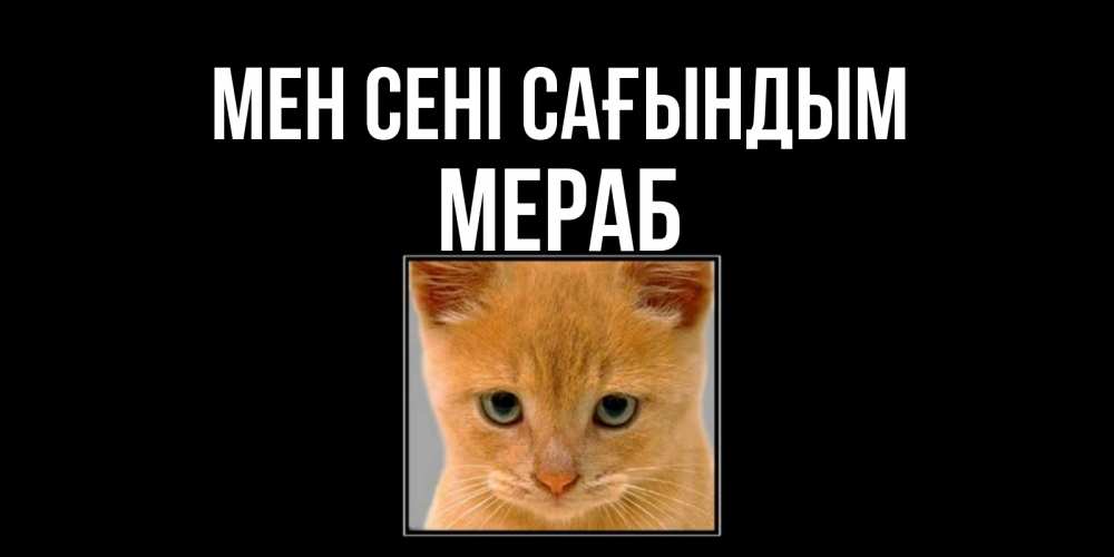 Күн сайын ашық хат с именем, Мераб Мен сені сағындым открытки рыжий котенок скучает по тебе Онлайн тегін жүктеп алу тілектері бар керемет карта 