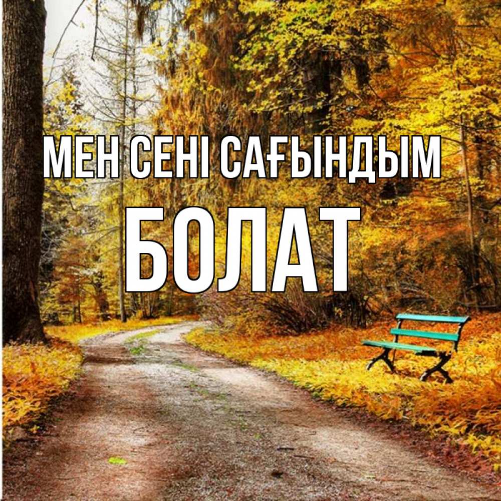 Күн сайын ашық хат с именем, Болат Мен сені сағындым зеленая лавочка и осенний лес Онлайн тегін жүктеп алу тілектері бар керемет карта 