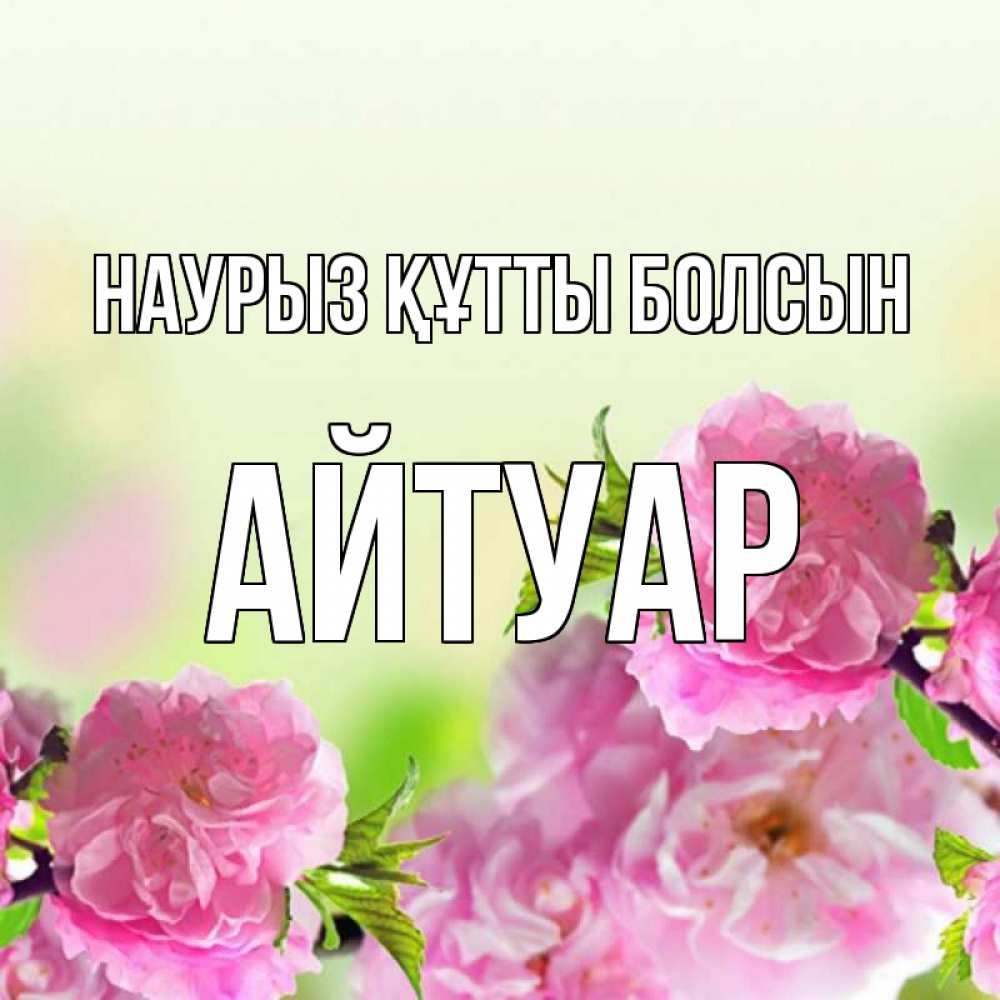 Күн сайын ашық хат с именем, Айтуар Наурыз құтты болсын цветы Онлайн тегін жүктеп алу тілектері бар керемет карта 