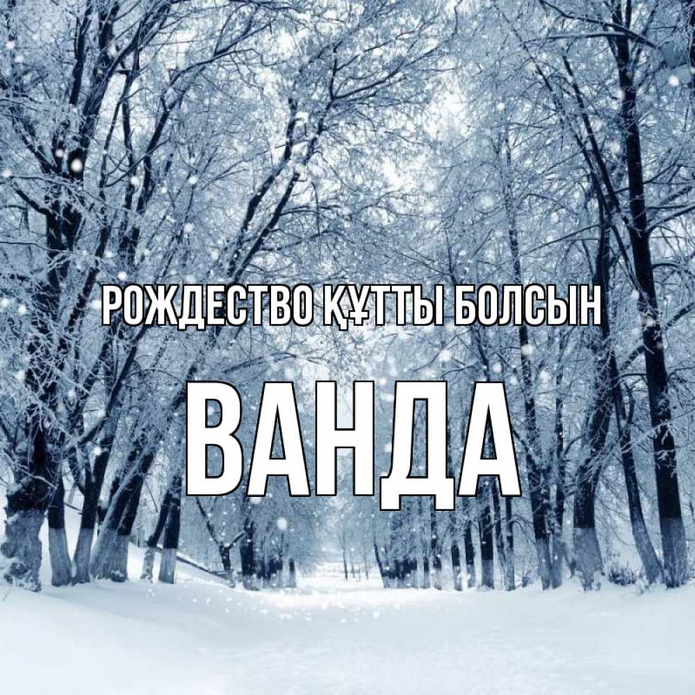 Күн сайын ашық хат с именем, Ванда Рождество құтты болсын снег, лес, парк Онлайн тегін жүктеп алу тілектері бар керемет карта 