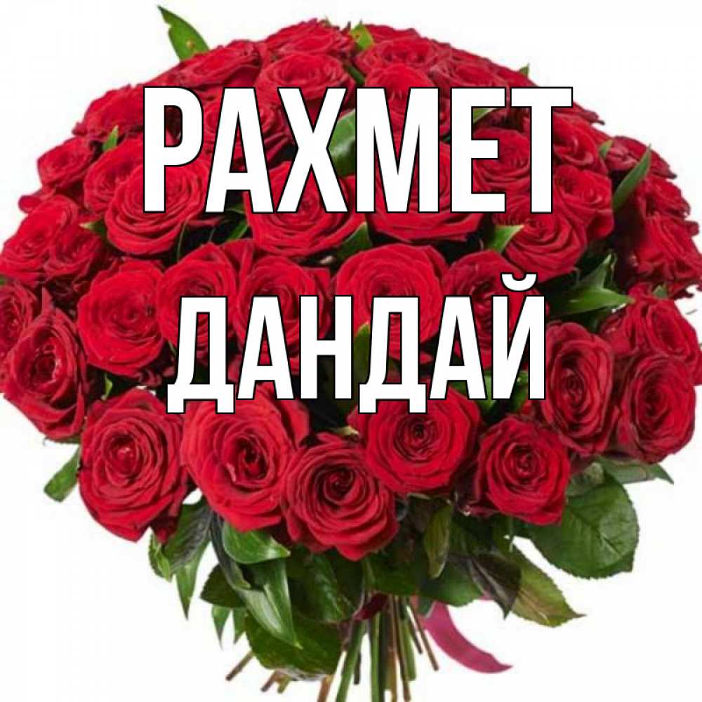 Күн сайын ашық хат с именем, Дандай рахмет букет красных роз Онлайн тегін жүктеп алу тілектері бар керемет карта 