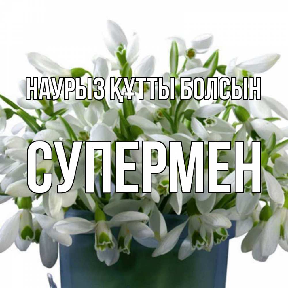 Күн сайын ашық хат с именем, Супермен Наурыз құтты болсын цветы к наурызу Онлайн тегін жүктеп алу тілектері бар керемет карта 