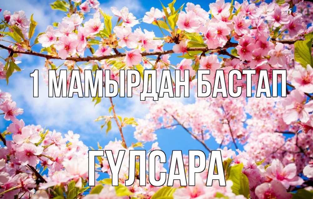 Күн сайын ашық хат с именем, ГҮЛСАРА 1 мамырдан бастап С 1 мая Онлайн тегін жүктеп алу тілектері бар керемет карта 