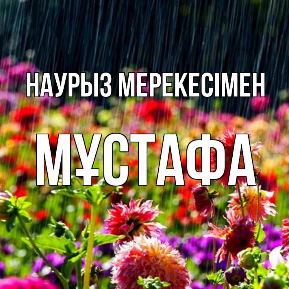 Күн сайын ашық хат с именем, МҰСТАФА Наурыз мерекесімен цветы под дождиком к международному женскому дню Онлайн тегін жүктеп алу тілектері бар керемет карта 