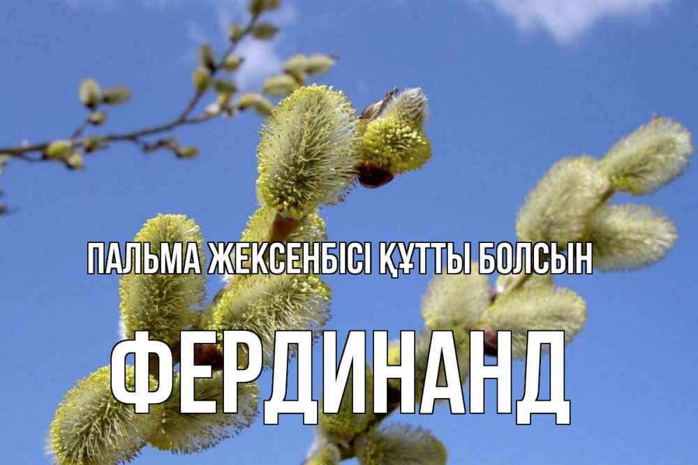 Күн сайын ашық хат с именем, Фердинанд Пальма жексенбісі құтты болсын верба Онлайн тегін жүктеп алу тілектері бар керемет карта 