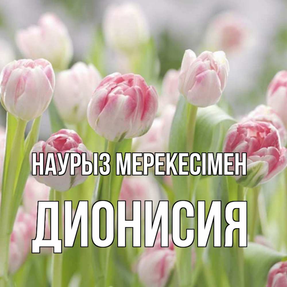 Күн сайын ашық хат с именем, Дионисия Наурыз мерекесімен цветы Онлайн тегін жүктеп алу тілектері бар керемет карта 