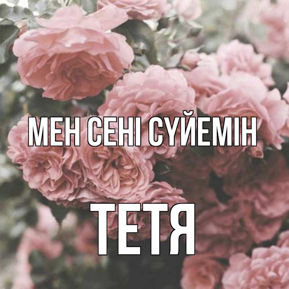 Күн сайын ашық хат с именем, Тетя Мен сені сүйемін розы 3 Онлайн тегін жүктеп алу тілектері бар керемет карта 