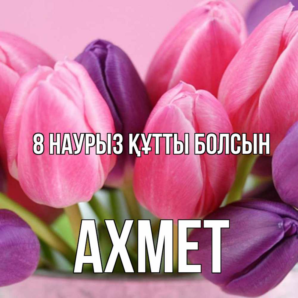 Күн сайын ашық хат с именем, Ахмет 8 наурыз құтты болсын маме 1 Онлайн тегін жүктеп алу тілектері бар керемет карта 