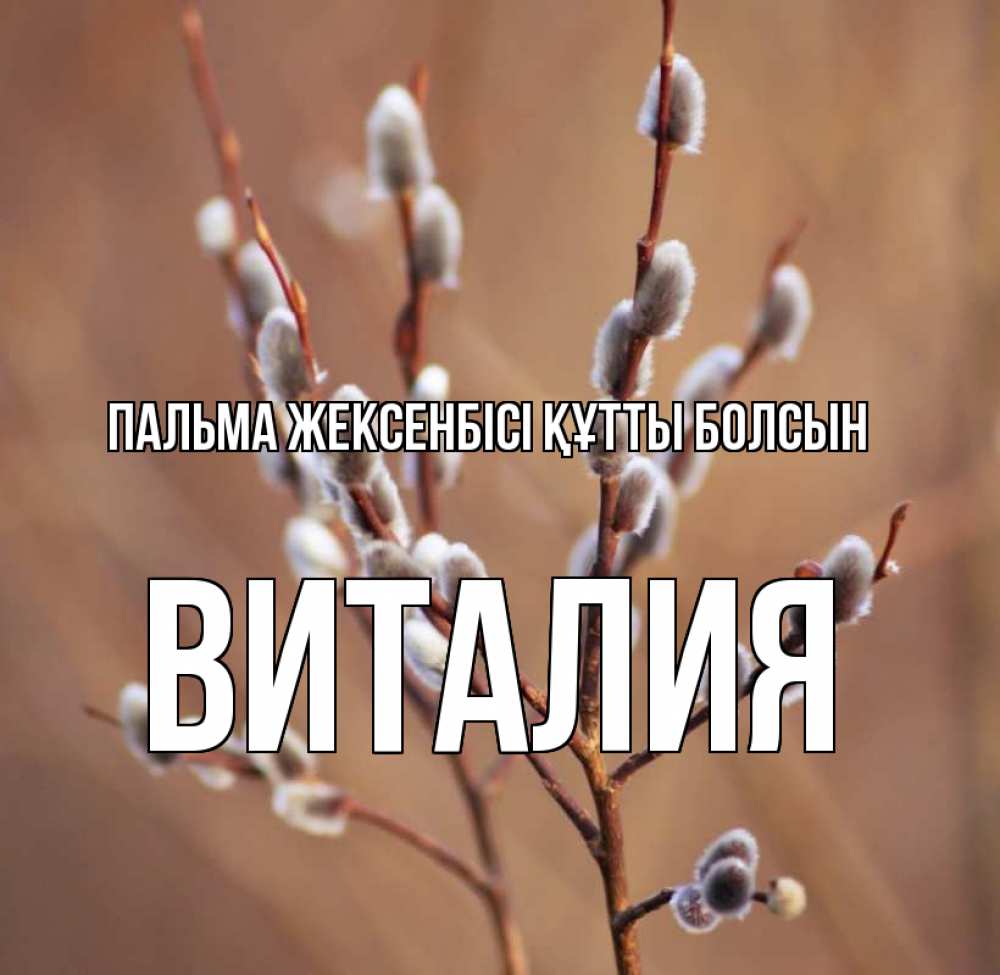 Күн сайын ашық хат с именем, Виталия Пальма жексенбісі құтты болсын верба Онлайн тегін жүктеп алу тілектері бар керемет карта 