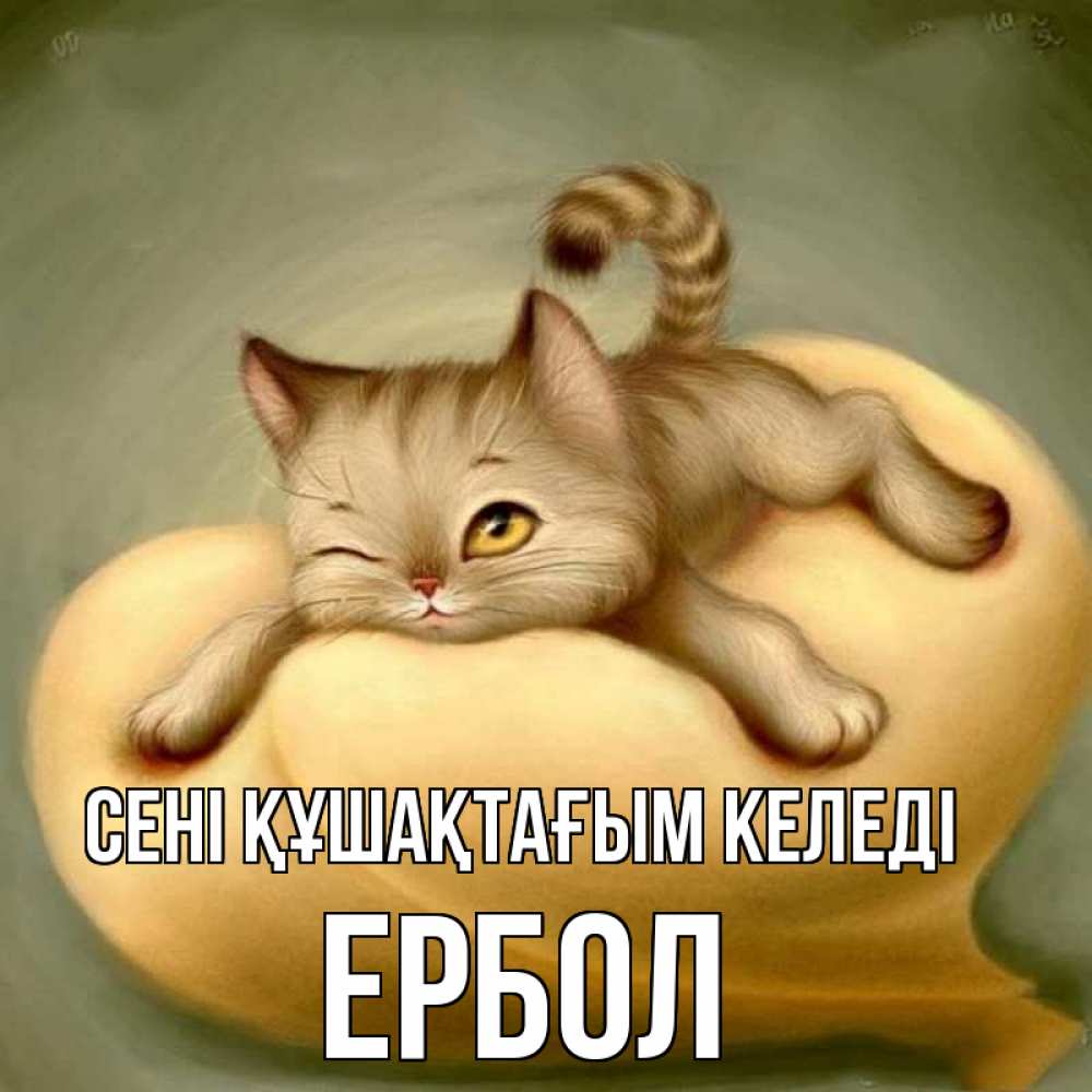Күн сайын ашық хат с именем, Ербол сені құшақтағым келеді кошечка Онлайн тегін жүктеп алу тілектері бар керемет карта 