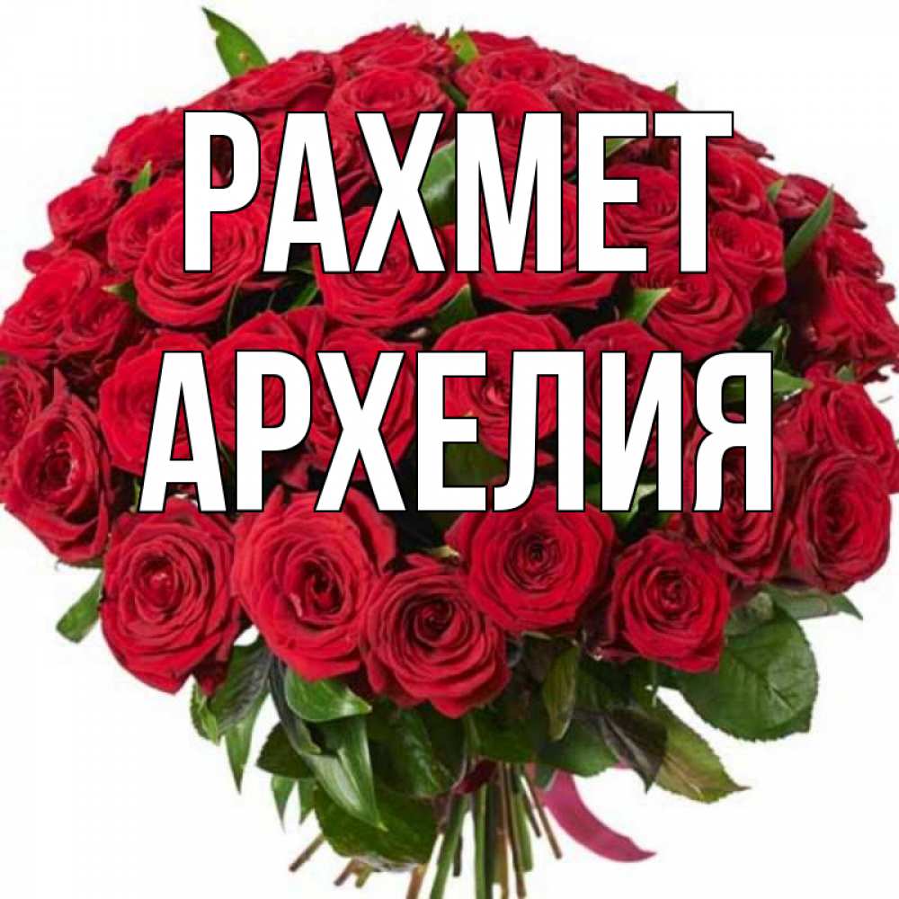 Күн сайын ашық хат с именем, Архелия рахмет букет красных роз Онлайн тегін жүктеп алу тілектері бар керемет карта 