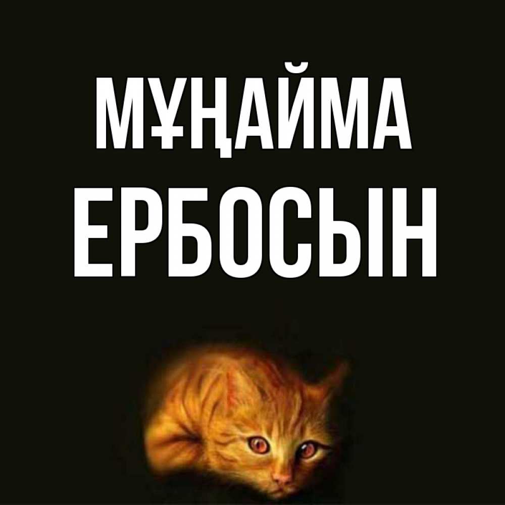 Күн сайын ашық хат с именем, Ербосын Мұңайма лежащий кот в темноте Онлайн тегін жүктеп алу тілектері бар керемет карта 