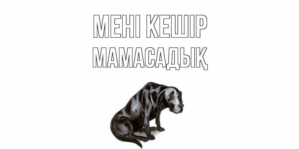 Күн сайын ашық хат с именем, МАМАСАДЫҚ Мені кешір грустная собака на открытке с подписью прости меня Онлайн тегін жүктеп алу тілектері бар керемет карта 