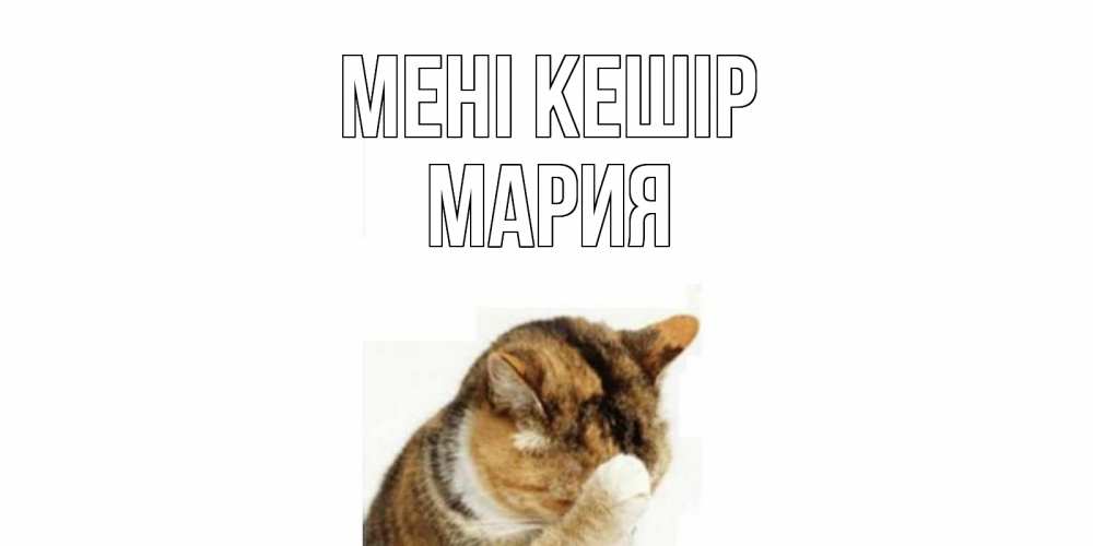 Күн сайын ашық хат с именем, МАРИЯ Мені кешір кот Онлайн тегін жүктеп алу тілектері бар керемет карта 