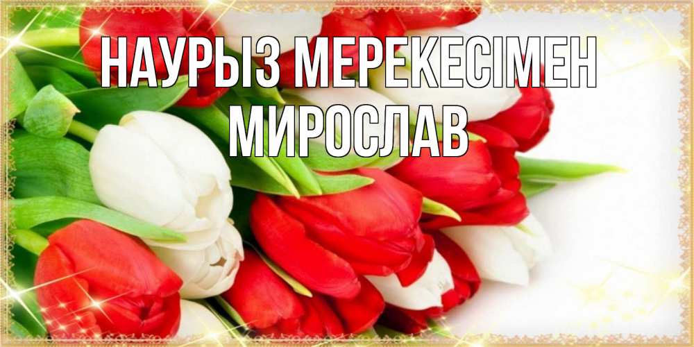 Күн сайын ашық хат с именем, Мирослав Наурыз мерекесімен Поздравительные открытки для милых женщин Онлайн тегін жүктеп алу тілектері бар керемет карта 
