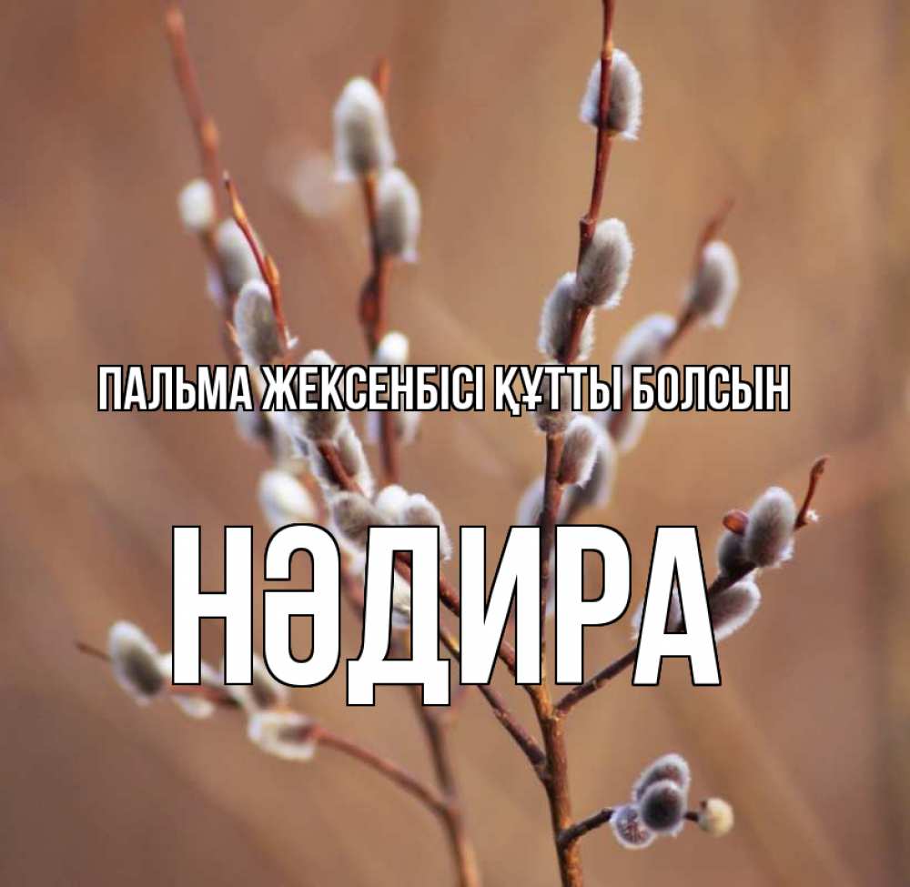 Күн сайын ашық хат с именем, НӘДИРА Пальма жексенбісі құтты болсын верба Онлайн тегін жүктеп алу тілектері бар керемет карта 