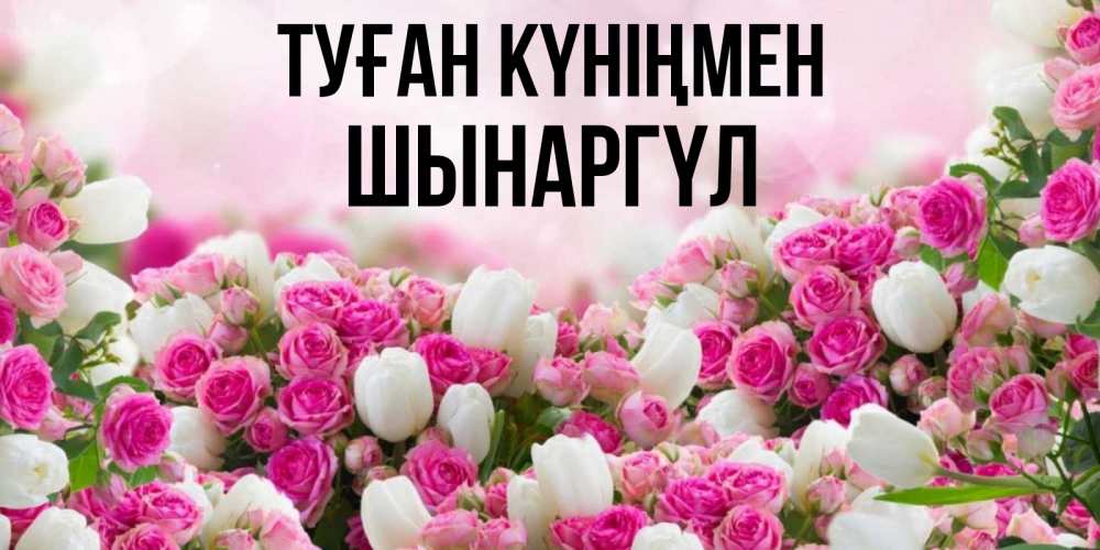Күн сайын ашық хат с именем, ШЫНАРГҮЛ Туған күніңмен открытка с разными розами Онлайн тегін жүктеп алу тілектері бар керемет карта 