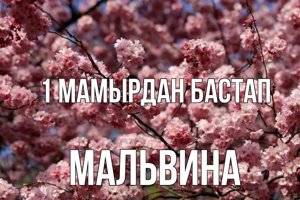 Күн сайын ашық хат с именем, Мальвина 1 мамырдан бастап С 1 мая Онлайн тегін жүктеп алу тілектері бар керемет карта 