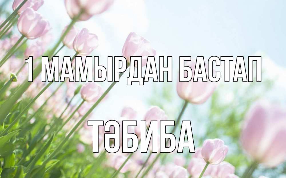 Күн сайын ашық хат с именем, ТӘБИБА 1 мамырдан бастап С 1 мая Онлайн тегін жүктеп алу тілектері бар керемет карта 