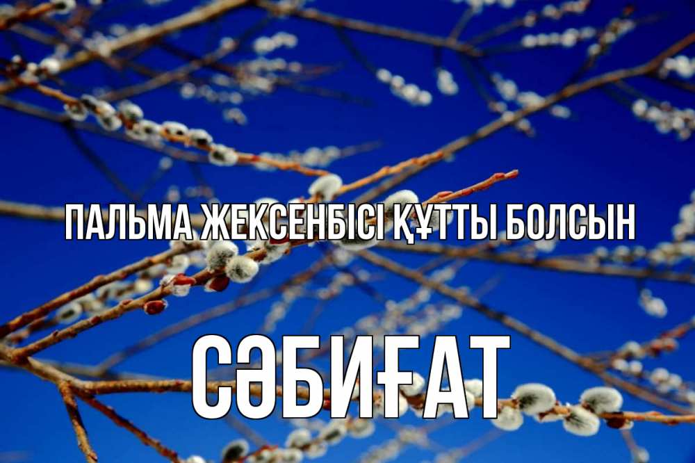 Күн сайын ашық хат с именем, СӘБИҒАТ Пальма жексенбісі құтты болсын верба Онлайн тегін жүктеп алу тілектері бар керемет карта 