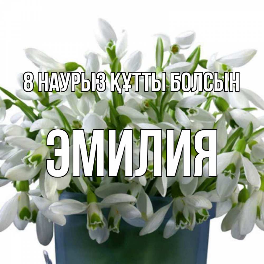 Күн сайын ашық хат с именем, Эмилия 8 наурыз құтты болсын цветы к международному женскому дню Онлайн тегін жүктеп алу тілектері бар керемет карта 