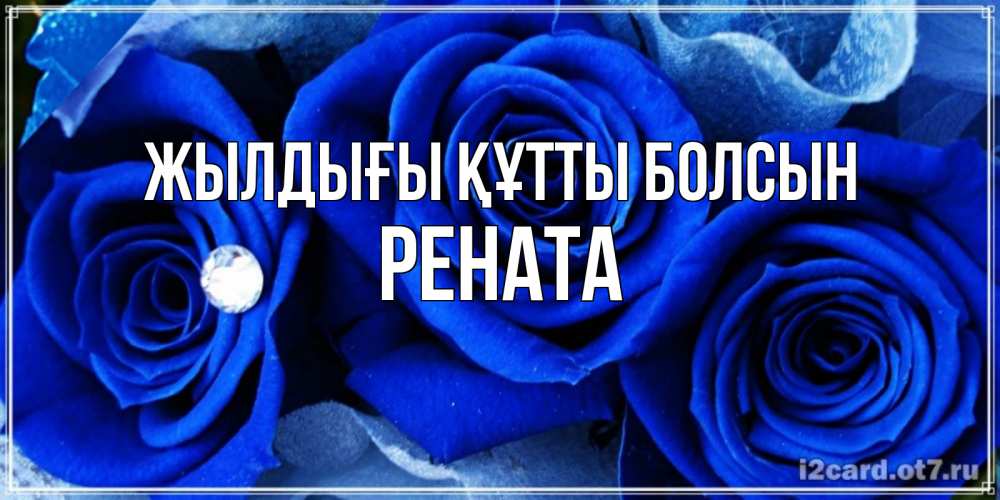 Күн сайын ашық хат с именем, Рената Жылдығы құтты болсын синие розы в росе Онлайн тегін жүктеп алу тілектері бар керемет карта 