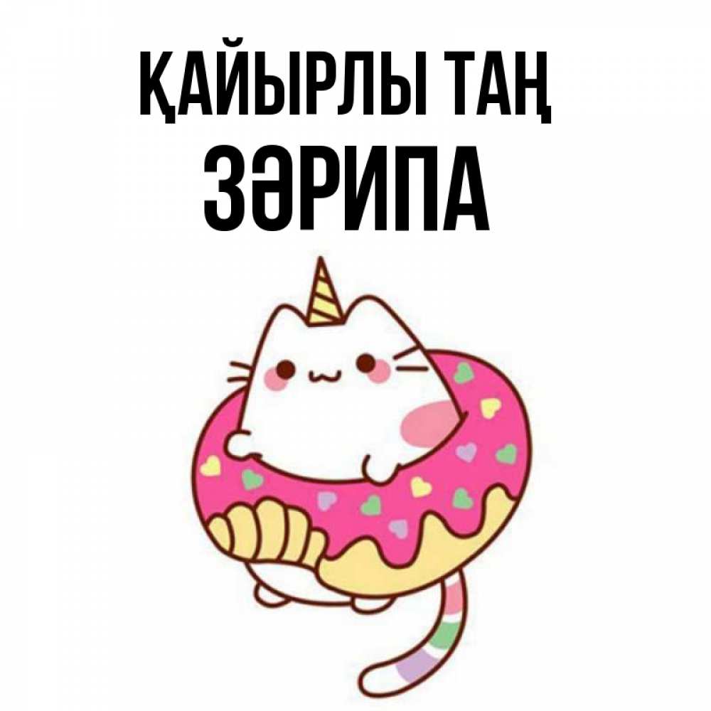 Күн сайын ашық хат с именем, ЗӘРИПА Қайырлы таң кот в бублике Онлайн тегін жүктеп алу тілектері бар керемет карта 