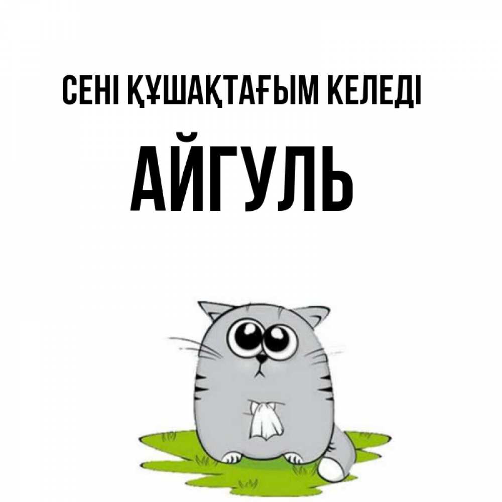 Күн сайын ашық хат с именем, Айгуль сені құшақтағым келеді котик теребит платочек сидя на травке Онлайн тегін жүктеп алу тілектері бар керемет карта 