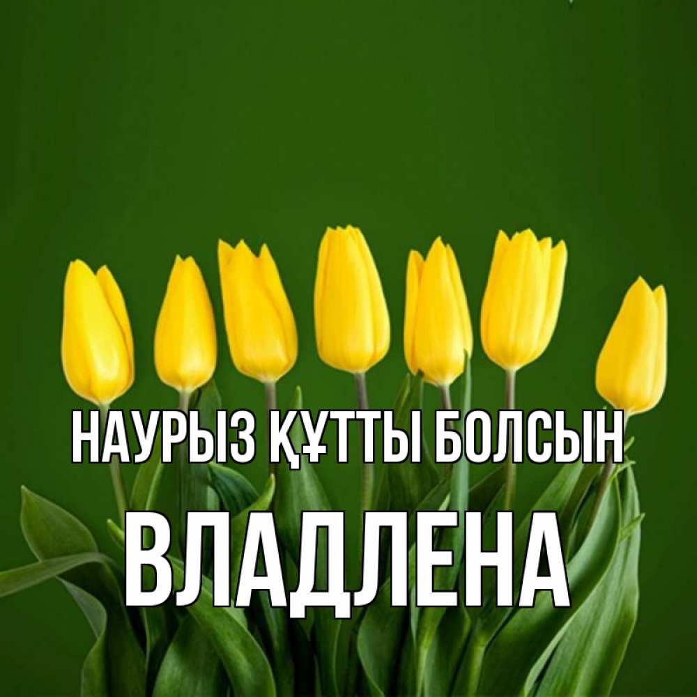 Күн сайын ашық хат с именем, Владлена Наурыз құтты болсын желтого цвета 3 Онлайн тегін жүктеп алу тілектері бар керемет карта 