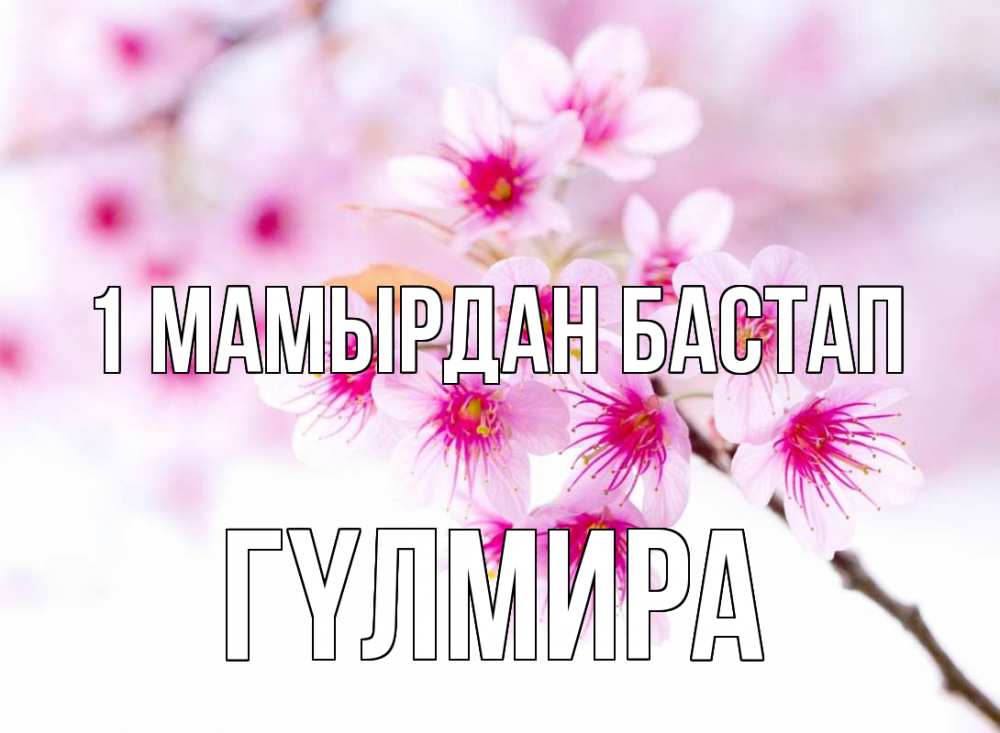 Күн сайын ашық хат с именем, ГҮЛМИРА 1 мамырдан бастап С 1 мая 2 Онлайн тегін жүктеп алу тілектері бар керемет карта 