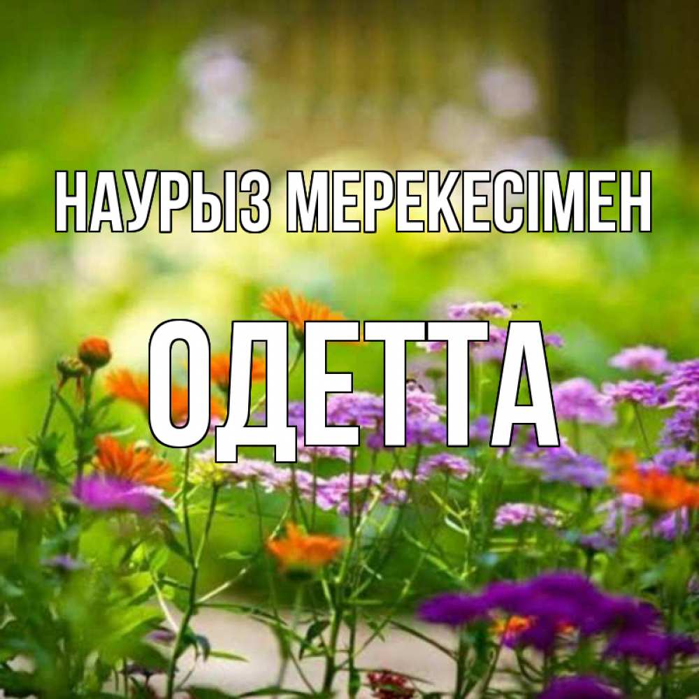 Күн сайын ашық хат с именем, Одетта Наурыз мерекесімен цветы Онлайн тегін жүктеп алу тілектері бар керемет карта 