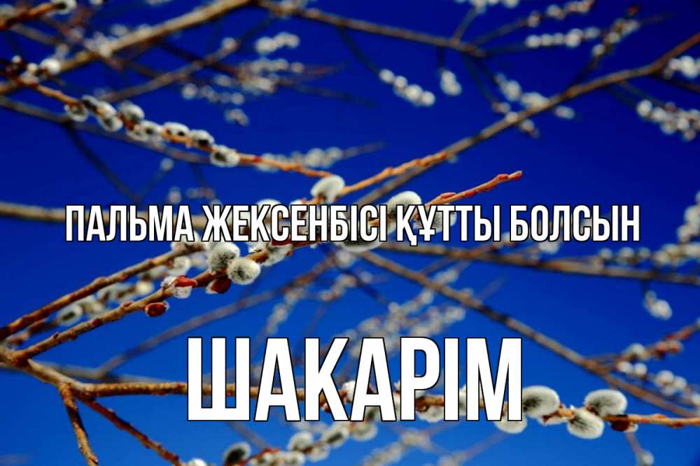 Күн сайын ашық хат с именем, ШАКАРІМ Пальма жексенбісі құтты болсын верба Онлайн тегін жүктеп алу тілектері бар керемет карта 