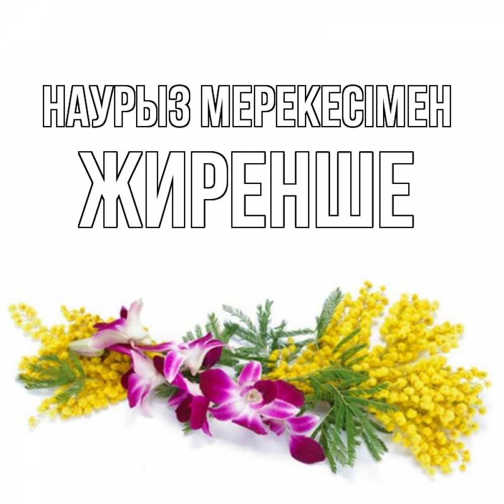 Күн сайын ашық хат с именем, Жиренше Наурыз мерекесімен открытка на международный женский день с цветами  1 Онлайн тегін жүктеп алу тілектері бар керемет карта 