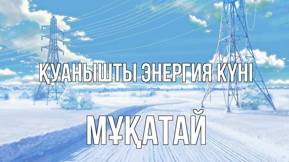 Күн сайын ашық хат с именем, Мұқатай Қуанышты энергия күні Лэп зима снег Онлайн тегін жүктеп алу тілектері бар керемет карта 